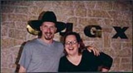 Rick Tippe with Lisa Roberts at GX 94 Radio July 10, 2000
