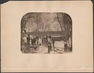 [Voyageurs on a portage, likely taken near the Ontario-Manitoba border] Making a portage 1858