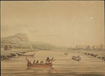 View of the Hudson Bay Company's Fort, Norman House, from the river Kamanistiquoia [graphic material] ca. 1815-1817.