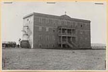 [North view of main school building, St. Cyprian¿s Indian Residential School, Brocket, Alberta, March 21, 1945]
