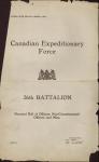 Canadian Expeditionary Force - 26th Battalion - Nominal Roll of Officers, Non-Commissioned Officers and Men 1915