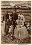 Trader [George] McPherson's family, North West Angle, Lake of the Woods, Ontario [Back row: Margaret McPherson, George McPherson Jr, Sophia Morrisseau Front row: George McPherson Sr, Margaret Adhemar. Octobre 1872.