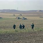 Exercise Certain Rampart 80. West Germany. CF armour deployed in countryside CF troops in foreground September 1980.