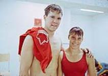 Les nageurs canadiens Ralph Hutton et Elaine Tanner aux Jeux panaméricains de 1967 à Winnipeg 1967.