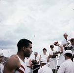 Canadian sprinter Harry Jerome among officials at the 1967 Pan Am Games in Winnipeg