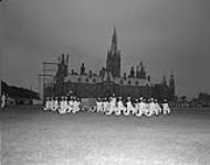 Sunset Ceremony. Naval gun carriage crew on Parliament Hill 1 July 1959.