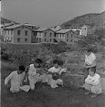Leprosy patients performing at the hospital 1957