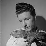 Archie Reid and a fake lizard 1958