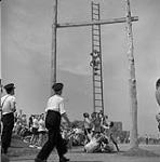 Firemen in a ladder race 1959