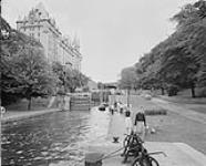 The Rideau Canal beside the Chateau Laurier 1959