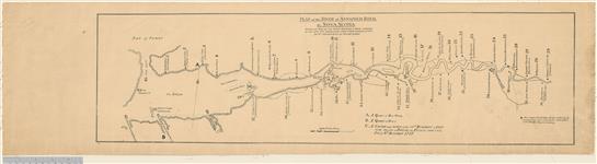 Plan of the River of Annapolis Royal in Nova Scotia. Based on map of the River Annapolis Royal surveyed in the year 1733. Corections from other surveys of 1753. [cartographic material] See nos 1, 8, 9 with notes by Placide Gaudet [1758] [1914].