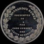 Médaille de bonne conduite et de durée de service pour les maisons du docteur Barnado ca 1891.