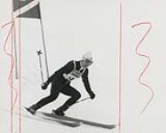 Nancy Greene during her gold medal run in giant slalom at the 1968 Winter Olympics 15 February, 1968