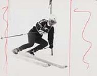Nancy Greene during her silver medal run in slalom at the 1968 Winter Olympics 13 February 1968