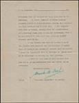 Lettre datée du 28 Décembre 1916 écrite par Mark H. Irish, Director of Imperial Munitions Board [textual record] 28 Dec. 1916.