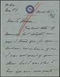 Letter from H. Shugio to Sir William Van Horne 18 mars, 1915.