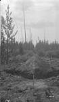 Dirt mound boundary marker south of Wapiti River. Alberta-BC boundary survey 1922