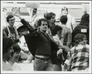 [Protester throwing egg - siège social] [ca. 1970]