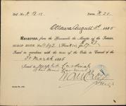 CARDINAL, Josephte (Heir of Marie Cardinal) - Scrip number 10392 - Amount 17.00$ 5 August 1885