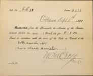 HAMELIN, Marie - Scrip number 10655 - Amount 118.00$ 4 September 1885