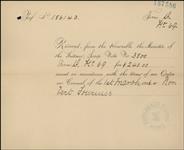 FOURNIER, Norbert - Scrip number 3800 - Amount 240.00$ 28 September 1888