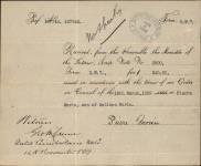MORIN, Pierre (Son of Antoine Morin) - Scrip number 3900 - Amount 240.00$ 14 November 1889
