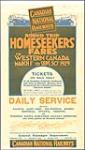 Canadian National Railways - Round Trip Homeseekers' Fares to Western Canada -1929 1929/03/01-1929/09/30