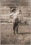 [Chief Alex Hill in plain clothes, sporting a bow and arrow] [ca. 1912]
