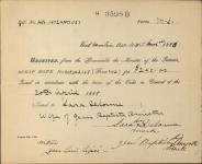 DELORME, Sara (Wife of Jean Baptiste Amiotte) - Scrip number 4056 and 2045 - Amount 240.00$ 1 March 1886