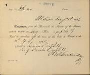 CAMPBELL, Louison (Son of Alexander Campbell) - Scrip number 2457 - Amount 240.00$ 21 May 1886