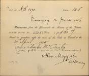 McCORRISTER, Charles (Son of Alexander McCorrister) - Scrip number 4208 - Amount 160.00$ 12 June 1886