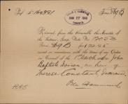 DORION, Jean Baptiste (An heir of Thérèse Constant, deceased) - Scrip number 12053 - Amount 22.85$ 17 January 1888