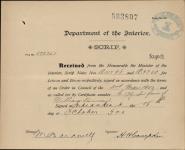 BONNEAU, William - Scrip number A 3360 and A 11798 - Amount 240.00$ 15 October 1900