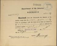 HAMELIN, Mary Ann - Scrip number 1384 - Amount 34.29$ 14 September 1900
