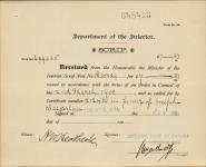DESJARLAIS, Joseph - Scrip number A 25829 - Amount 7.27$ 6 August 1901