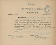 BELROSE (néeL'HIRONDELLE) , Luicie (Heir of Auguste L'Hirondelle) - Scrip number A 25221 - Amount 24.00$ 31 December 1900