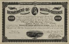 Grantee - Isaacson, John Edward - Gunner - Montreal Brigade Garrison Artillery 21 September 1885