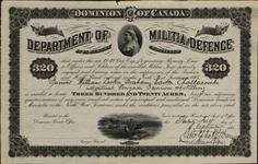 Grantee - Challacombe, William Leckie Graham Easton - Gunner - Montreal Brigade Garrison Artillery 21 September 1885