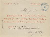 Receipt - Withers, Henry - Private - Midland Battalion - Scrip number 1045 [between 1885-1913]