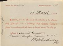Receipt - Garnett, Frederick - Private - Halifax Provisional Battalion - Scrip number 1450 [between 1885-1913]