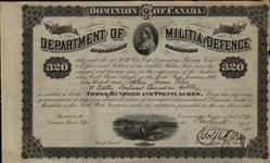 Grantee - Peters, James - Lieutenant and Captain - "A" Battery Regiment Canadian Artillery 14 October 1885