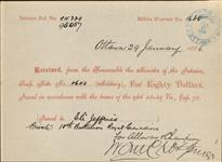 Receipt - Jeffries, Eli - Private - Tenth Battalion Royal Grenadiers - Scrip number 640 [between 1885-1913]