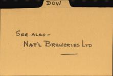 Dow Brewery Ltd. to Duranceau [textual record] 1883-1998.