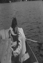 [Gabor Szilasi and Andrea Szilasi in a rowboat on Lac Sainte-Marie] July 1967