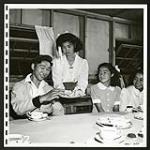 At the end of the school term Japanese evacuee students have a graduation banquet just as any other students in Canada would. Settlements are unguarded, and evacuees may visit between them, or go out for sports [1945/06/16-1945/06/28]