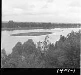 Log boom on Ottawa River July 1961