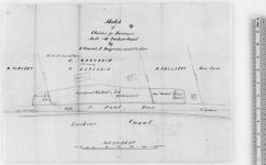 Sketch of Claims for Damages South Side Lachine Canal by B. Vincent, P. Dagenais, and P. Valliere. Montreal Jan 27th 1855 [cartographic material] 1855.