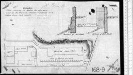 Quebec. Plan shewing in yellow the boundary wall at the garrison hospital, St. Louis St., proposed to be taken down and rebuilt. To accompany D.C.R.E.'s letter dated... C.A. de Montmorency, Lt. R.E. 10-6-58. [architectural drawing] 1858
