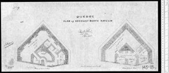 Quebec. Plan of redoubt north ravelin. Charles E. Ford, Col., C.R.E. 6 Dec. 1865. F.C. Hassard, Lt. Col., D.C.R.E. No. 9. [architectural drawing] 1865.