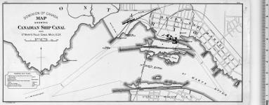 Map showing Canadian Ship Canal also St. Mary's Canal Mich, U.S.A. [cartographic material] 1912
